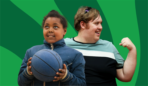 Children with disability playing sport
