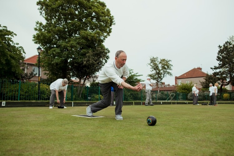 Seniors lawn bowling