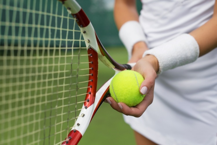 Tennis racket and ball