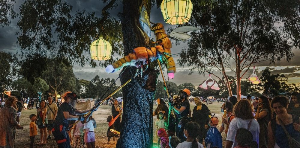 Lantern festival at dusk