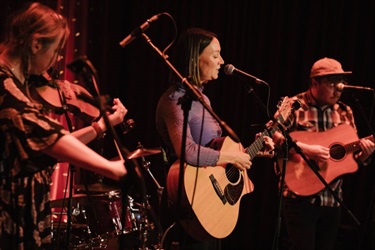 Estelle Conley trio performing at Chillin' in Banyule Lanuch Night 2025